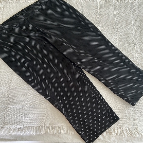 Talbot Pants Black with Tiny White Nautical Dots Signature Crop size 18 W Petite - Picture 9 of 16